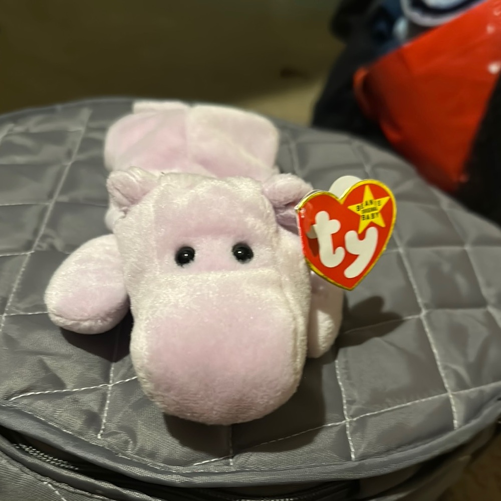 Ty Plush Hippo Toy - Pink